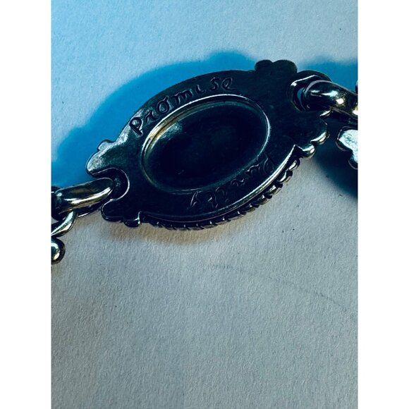 Carolyn Pollack Sterling Silver 925 Turquoise & Mother of Pearl Toggle Bracelet - Picture 8 of 12